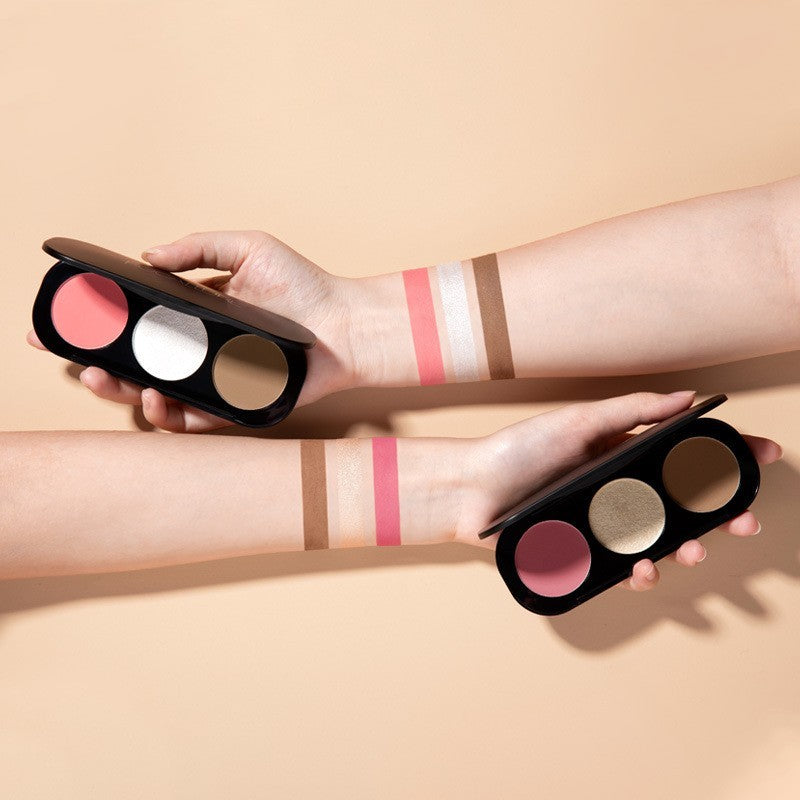 Highlighter, Blush Makeup Palette trio - FOCALLURE