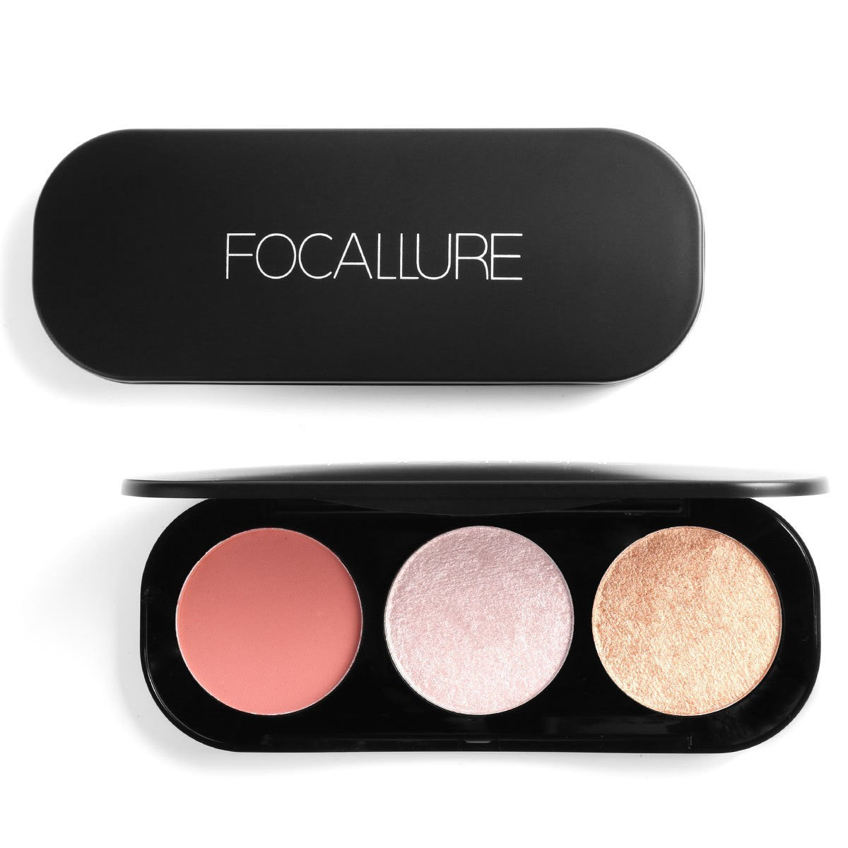Highlighter, Blush Makeup Palette trio - FOCALLURE