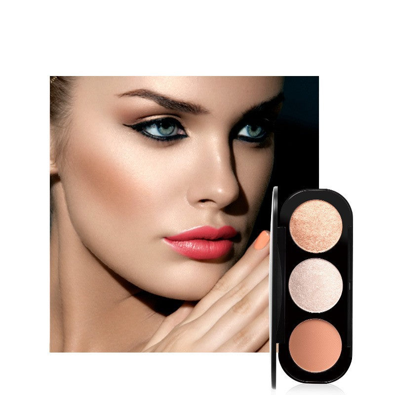 Highlighter, Blush Makeup Palette trio - FOCALLURE