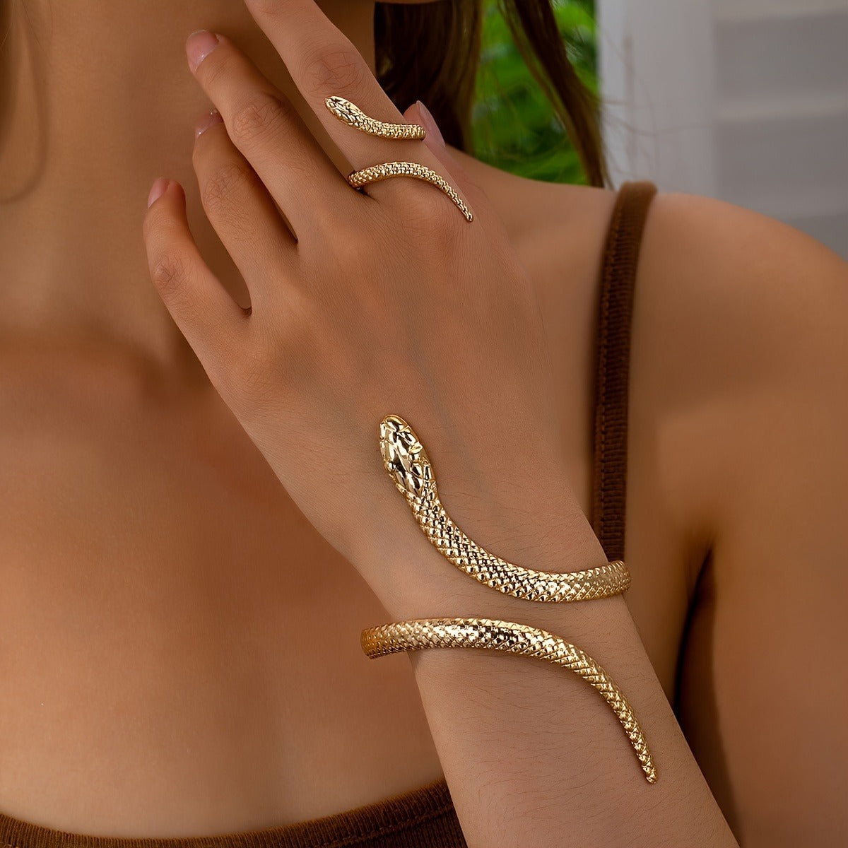 🐍 Bracelet ou bague serpent – Bijou femme style bohème chic doré ou argenté