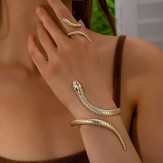🐍 Bracelet ou bague serpent – Bijou femme style bohème chic doré ou argenté