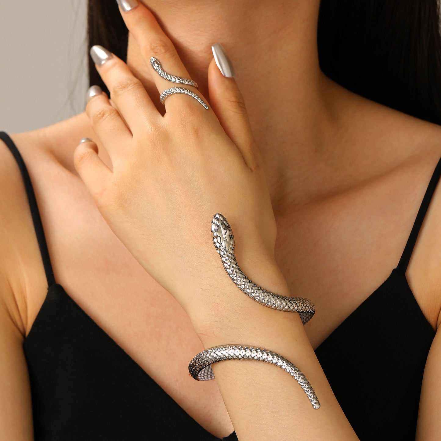 🐍 Bracelet ou bague serpent – Bijou femme style bohème chic doré ou argenté