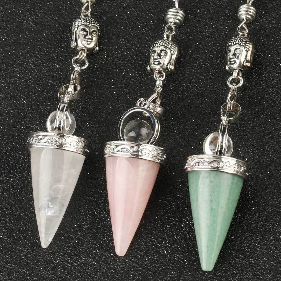 Pendule Conique en Pierre Naturelle et Acier au Titane – Élégance & Énergie