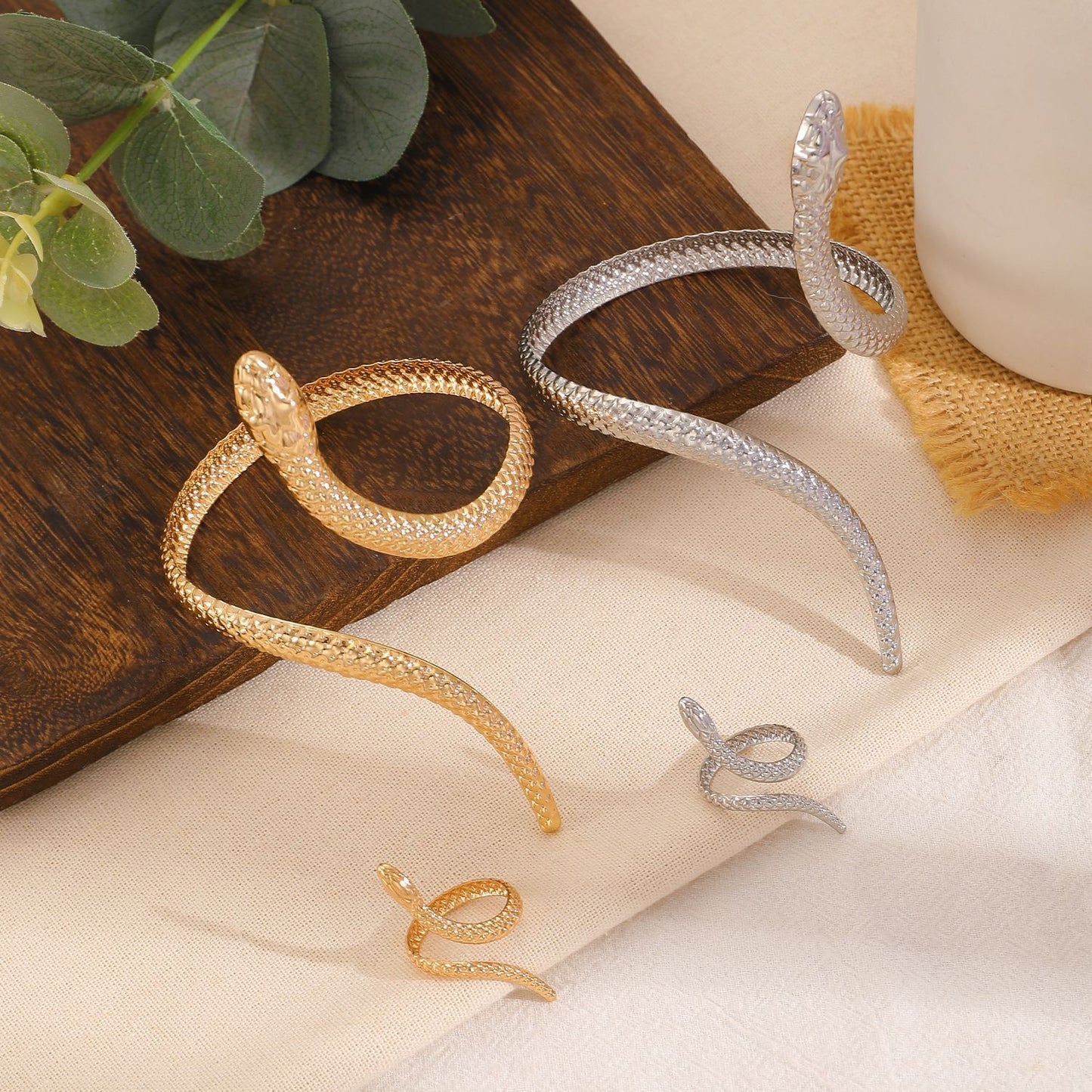 🐍 Bracelet ou bague serpent – Bijou femme style bohème chic doré ou argenté