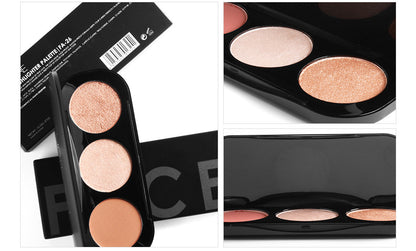 Highlighter, Blush Makeup Palette trio - FOCALLURE