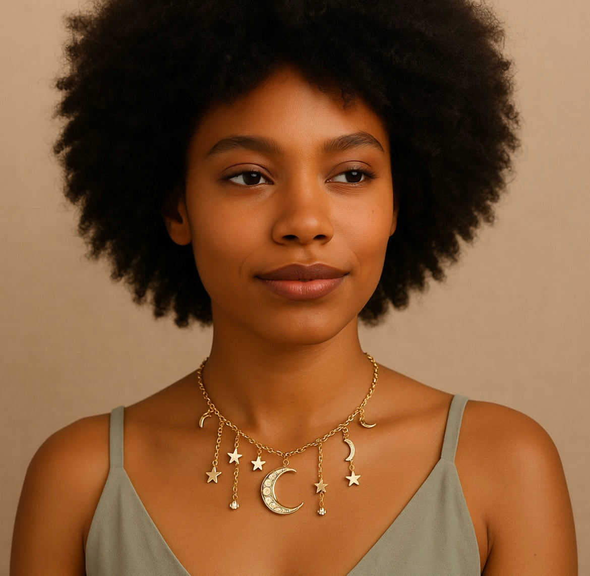 Collier Lunes & Étoiles – Élégance Céleste Dorée ou Argentée✨💫